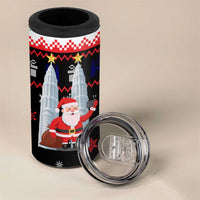 Malaysia Christmas 4 in 1 Can Cooler Tumbler with Santa Claus Petronas Towers Snowflakes and Festive Icons - Wonder Print Shop