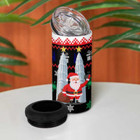 Malaysia Christmas 4 in 1 Can Cooler Tumbler with Santa Claus Petronas Towers Snowflakes and Festive Icons - Wonder Print Shop