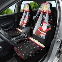 Malaysia Christmas Car Seat Cover with Santa Claus Petronas Towers Snowflakes and Festive Icons - Wonder Print Shop