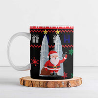 Malaysia Christmas Ceramic Mug with Santa Claus Petronas Towers Snowflakes and Festive Icons - Wonder Print Shop