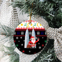 Malaysia Christmas Ceramic Ornament with Santa Claus Petronas Towers Snowflakes and Festive Icons - Wonder Print Shop