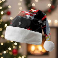 Malaysia Christmas Santa Hat with Santa Claus Petronas Towers Snowflakes and Festive Icons - Wonder Print Shop