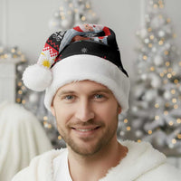 Malaysia Christmas Santa Hat with Santa Claus Petronas Towers Snowflakes and Festive Icons - Wonder Print Shop