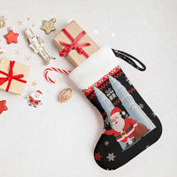 Malaysia Christmas Stocking with Santa Claus Petronas Towers Snowflakes and Festive Icons - Wonder Print Shop