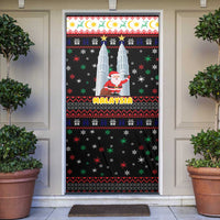 Malaysia Christmas Door Cover with Santa Claus Petronas Towers Snowflakes and Festive Icons - Wonder Print Shop