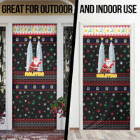 Malaysia Christmas Door Cover with Santa Claus Petronas Towers Snowflakes and Festive Icons - Wonder Print Shop