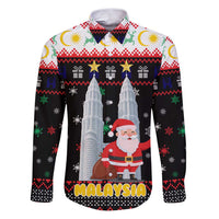 Malaysia Christmas Family Matching Puletasi and Hawaiian Shirt with Santa Claus Petronas Towers Snowflakes and Festive Icons - Wonder Print Shop