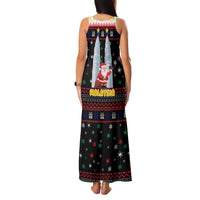 Malaysia Christmas Family Matching Tank Maxi Dress and Hawaiian Shirt with Santa Claus Petronas Towers Snowflakes and Festive Icons - Wonder Print Shop