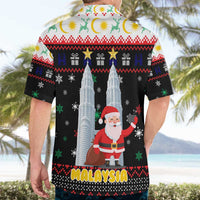 Malaysia Christmas Hawaiian Shirt with Santa Claus Petronas Towers Snowflakes and Festive Icons - Wonder Print Shop