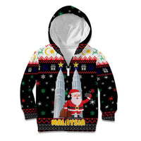 Malaysia Christmas Kid Hoodie with Santa Claus Petronas Towers Snowflakes and Festive Icons - Wonder Print Shop