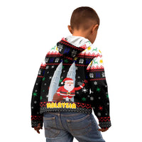 Malaysia Christmas Kid Hoodie with Santa Claus Petronas Towers Snowflakes and Festive Icons - Wonder Print Shop