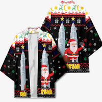 Malaysia Christmas Kimono with Santa Claus Petronas Towers Snowflakes and Festive Icons - Wonder Print Shop