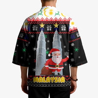 Malaysia Christmas Kimono with Santa Claus Petronas Towers Snowflakes and Festive Icons - Wonder Print Shop