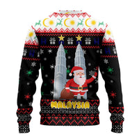 Malaysia Christmas Ugly Christmas Sweater with Santa Claus Petronas Towers Snowflakes and Festive Icons - Wonder Print Shop