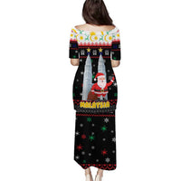 Malaysia Christmas Puletasi with Santa Claus Petronas Towers Snowflakes and Festive Icons - Wonder Print Shop