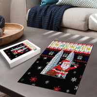 Malaysia Christmas Puzzle with Santa Claus Petronas Towers Snowflakes and Festive Icons - Wonder Print Shop