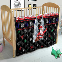 Malaysia Christmas Quilt with Santa Claus Petronas Towers Snowflakes and Festive Icons - Wonder Print Shop