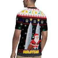 Malaysia Christmas Rugby Jersey with Santa Claus Petronas Towers Snowflakes and Festive Icons - Wonder Print Shop