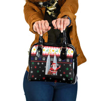 Malaysia Christmas Shoulder Handbag with Santa Claus Petronas Towers Snowflakes and Festive Icons - Wonder Print Shop