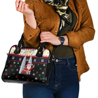 Malaysia Christmas Shoulder Handbag with Santa Claus Petronas Towers Snowflakes and Festive Icons - Wonder Print Shop