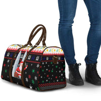 Malaysia Christmas Travel Bag with Santa Claus Petronas Towers Snowflakes and Festive Icons - Wonder Print Shop