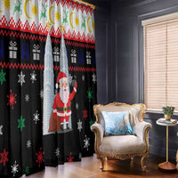 Malaysia Christmas Window Curtain with Santa Claus Petronas Towers Snowflakes and Festive Icons - Wonder Print Shop
