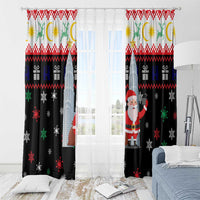 Malaysia Christmas Window Curtain with Santa Claus Petronas Towers Snowflakes and Festive Icons - Wonder Print Shop