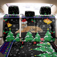 Malaysia Christmas Back Car Seat Cover with Tiger Santa Hat Snowflakes and Holiday Tree Pattern - Wonder Print Shop