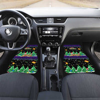 Malaysia Christmas Car Mats with Tiger Santa Hat Snowflakes and Holiday Tree Pattern - Wonder Print Shop