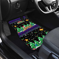 Malaysia Christmas Car Mats with Tiger Santa Hat Snowflakes and Holiday Tree Pattern - Wonder Print Shop