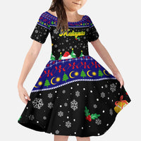 Malaysia Christmas Family Matching Mermaid Dress and Hawaiian Shirt with Tiger Santa Hat Snowflakes and Holiday Tree Pattern - Wonder Print Shop