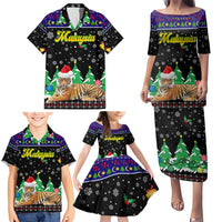 Malaysia Christmas Family Matching Puletasi and Hawaiian Shirt with Tiger Santa Hat Snowflakes and Holiday Tree Pattern - Wonder Print Shop