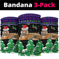Malaysia Christmas Neck Gaiter with Tiger Santa Hat Snowflakes and Holiday Tree Pattern - Wonder Print Shop
