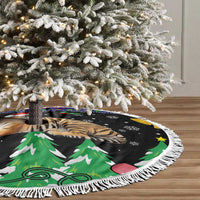 Malaysia Christmas Tree Skirt with Tiger Santa Hat Snowflakes and Holiday Tree Pattern - Wonder Print Shop