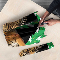 Malaysia Christmas Umbrella with Tiger Santa Hat Snowflakes and Holiday Tree Pattern - Wonder Print Shop