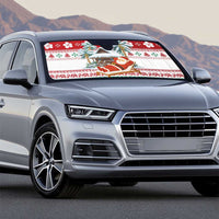 Maldives Christmas Auto Sun Shade with Santa Claus Hammock Palm Trees and Tropical - Wonder Print Shop