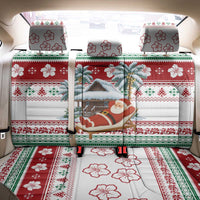 Maldives Christmas Back Car Seat Cover with Santa Claus Hammock Palm Trees and Tropical - Wonder Print Shop