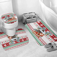 Maldives Christmas Bathroom Set with Santa Claus Hammock Palm Trees and Tropical - Wonder Print Shop