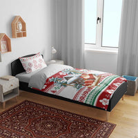 Maldives Christmas Bedding Set with Santa Claus Hammock Palm Trees and Tropical - Wonder Print Shop