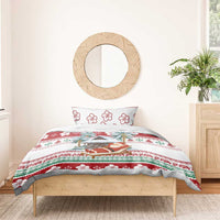 Maldives Christmas Bedding Set with Santa Claus Hammock Palm Trees and Tropical - Wonder Print Shop