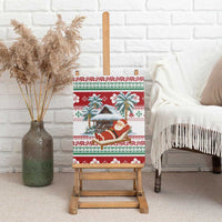 Maldives Christmas Canvas Wall Art with Santa Claus Hammock Palm Trees and Tropical - Wonder Print Shop