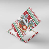 Maldives Christmas Canvas Wall Art with Santa Claus Hammock Palm Trees and Tropical - Wonder Print Shop