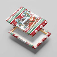 Maldives Christmas Canvas Wall Art with Santa Claus Hammock Palm Trees and Tropical - Wonder Print Shop