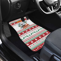 Maldives Christmas Car Mats with Santa Claus Hammock Palm Trees and Tropical - Wonder Print Shop