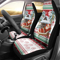 Maldives Christmas Car Seat Cover with Santa Claus Hammock Palm Trees and Tropical - Wonder Print Shop