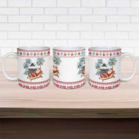 Maldives Christmas Ceramic Mug with Santa Claus Hammock Palm Trees and Tropical - Wonder Print Shop