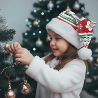Maldives Christmas Santa Hat with Santa Claus Hammock Palm Trees and Tropical - Wonder Print Shop