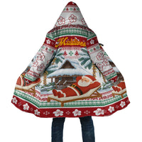 Maldives Christmas Cloak with Santa Claus Hammock Palm Trees and Tropical - Wonder Print Shop