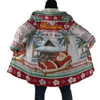 Maldives Christmas Cloak with Santa Claus Hammock Palm Trees and Tropical - Wonder Print Shop