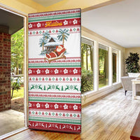 Maldives Christmas Door Cover with Santa Claus Hammock Palm Trees and Tropical - Wonder Print Shop